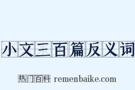 小文三百篇反义词是什么意思的图片